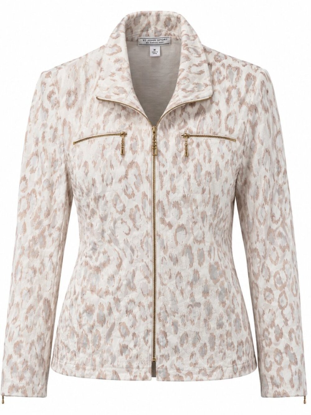 ST. JOHN SPORT by Marie Gray leopard full zip jacket NWOT